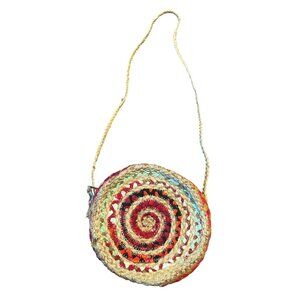 Shiraleah Chicago Mirabel Jute Woven Round Crossbody Purse Boho Bag